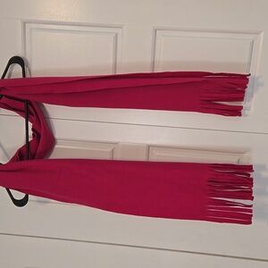 hot pink fringe scarf